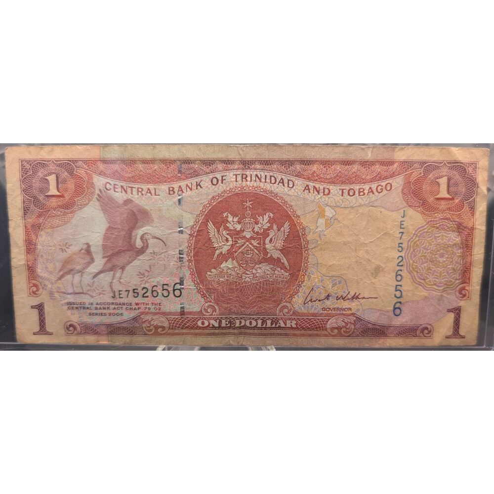 Trinidad & Tobago $1 Banknote • Series 2006 • Front & Back • UMM Finds